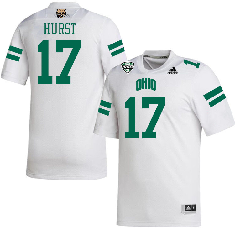 Ohio Bobcats #17 Kaden Hurst College Football Jerseys Stitched-White